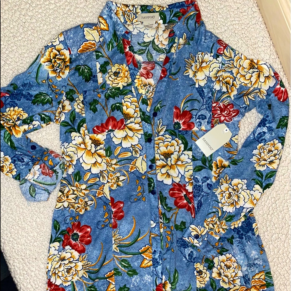 New beautiful colorful Passport blouse